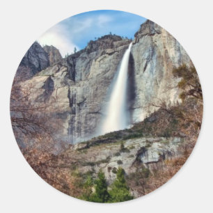 Yosemite Falls Runder Aufkleber