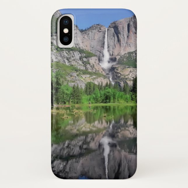 Yosemite- Fallsreflexion Case-Mate iPhone Hülle (Rückseite)