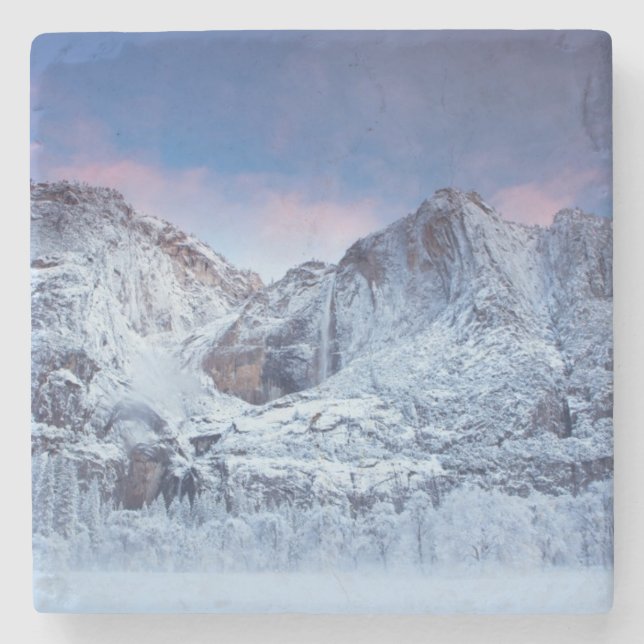 Yosemite- Fallssonnenaufgang Steinuntersetzer (Vorderseite)