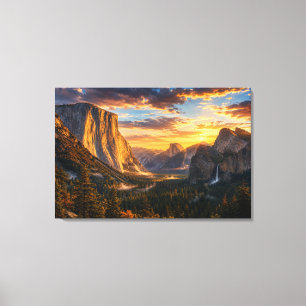 Yosemite Golden Valley Sonnenuntergang Kalifornien Leinwanddruck