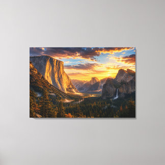 Yosemite Golden Valley Sonnenuntergang Kalifornien Leinwanddruck