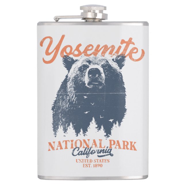 Yosemite Grizzly Bear California Nationalpark Flachmann (Vorderseite)