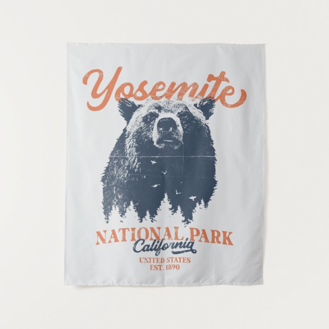 Yosemite Grizzly Bear California Nationalpark Wandteppich (Vorderseite)