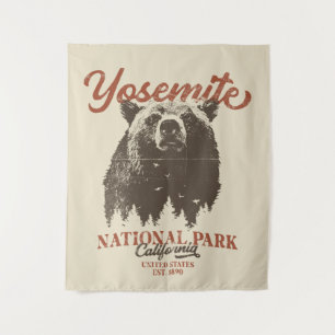 Yosemite Grizzly Bear California Nationalpark Wandteppich