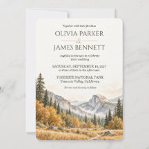 Yosemite Half Dome Herbst Aquarell Hochzeit