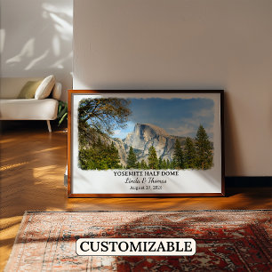 Yosemite Half Dome Kalifornien Poster, Aquarell, Poster
