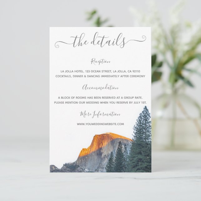 Yosemite Half Dome Sunset Wedding Begleitkarte (Stehend Vorderseite)