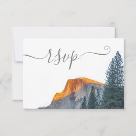 Yosemite Half Dome Sunset Wedding RSVP Card Karte