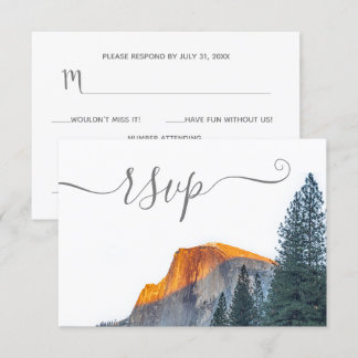 Yosemite Half Dome Sunset Wedding RSVP Card Karte