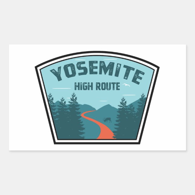 Yosemite High Route Rechteckiger Aufkleber (Vorderseite)