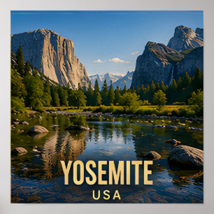 Yosemite Kalifornien Bergtal Reise Geschenk Poster