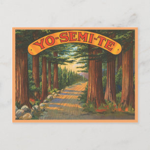 Yosemite Kalifornien Vintage-Szene Postkarte