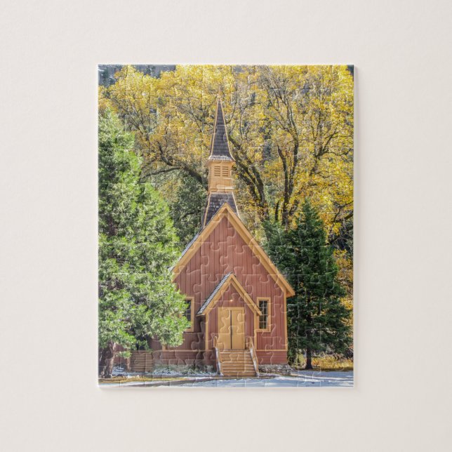 Yosemite Kapelle im Herbst Puzzle (Vertikal)
