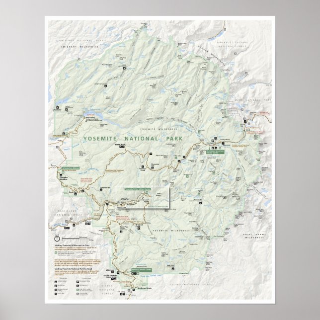 Yosemite Map Poster (Vorne)