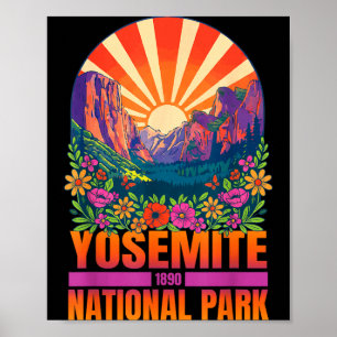 Yosemite National Park 1890 Retro Vintage Wandern Poster