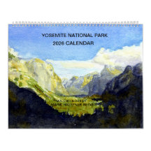 YOSEMITE NATIONAL PARK 2026 WATERCOLOR CALENDAR