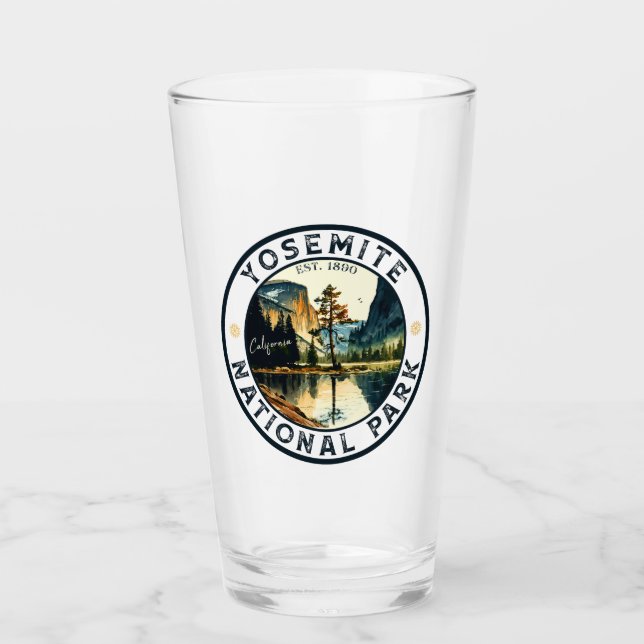 Yosemite National Park Aquarell Halbkuppel Sonnenu Glas (Vorderseite)