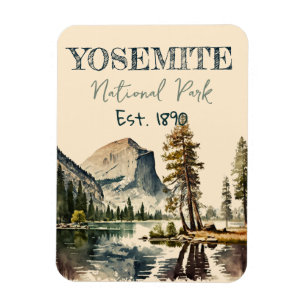 Yosemite National Park Aquarell Halbkuppel Sonnenu Magnet