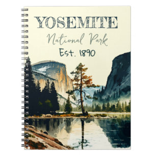 Yosemite National Park Aquarell Halbkuppel Sonnenu Notizblock