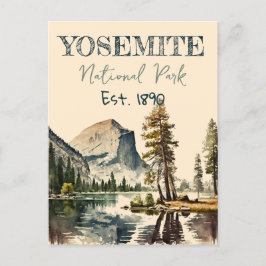 Yosemite National Park Aquarell Halbkuppel Sonnenu Postkarte