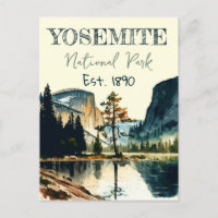 Yosemite National Park Aquarell Halbkuppel Sonnenu