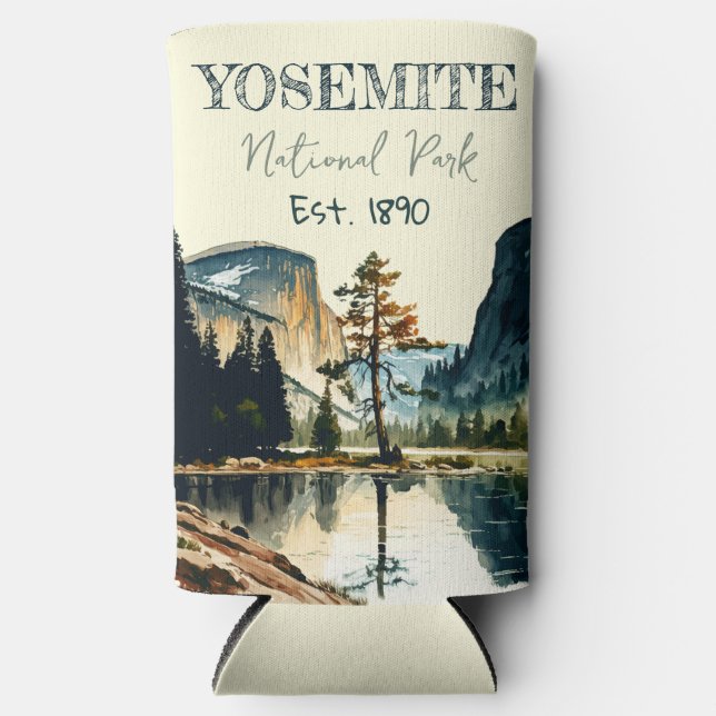 Yosemite National Park Aquarell Halbkuppel Sonnenu Selters Dosenkühler (Vorderseite)