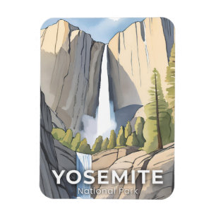 Yosemite National Park Aquarell Reise Magnet