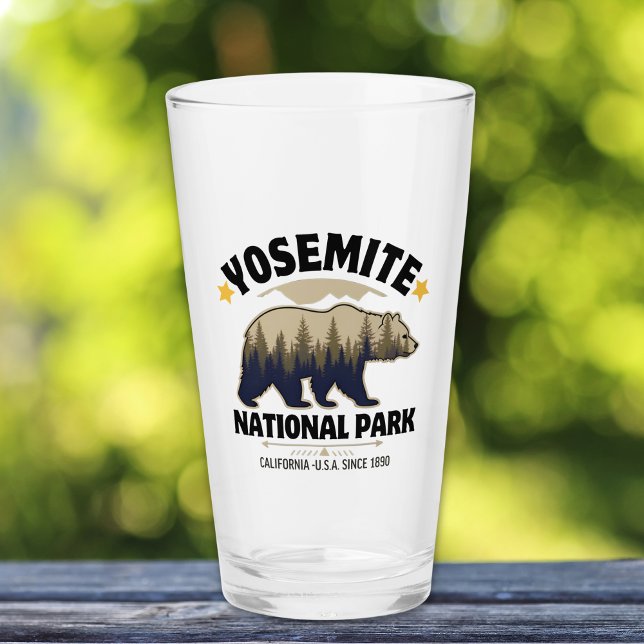 Yosemite National Park Bear Forest Beer Glass Glas (Von Creator hochgeladen)