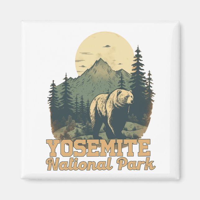 Yosemite National Park Camping Travel Magnet (Vorne)