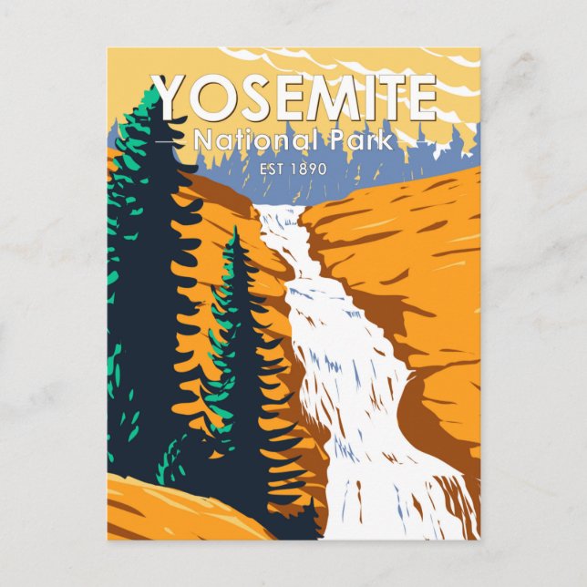 Yosemite National Park Chilnualna Falls California Postkarte (Vorderseite)