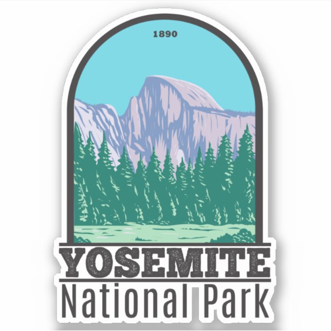 Yosemite National Park Halb Dome California Aufkleber (Vorderseite)