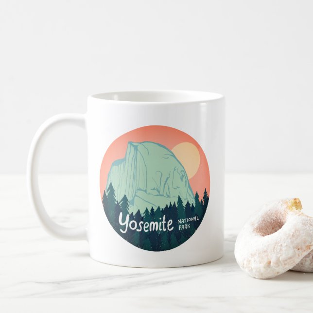 Yosemite National Park Halb Dome Sunset Aquamarin Kaffeetasse (Mit Donut)