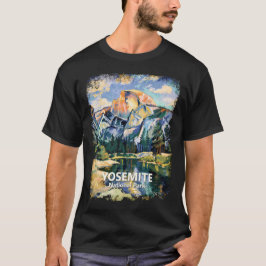 Yosemite National Park Half Dome Colorful Painting T-Shirt