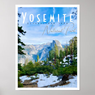 Yosemite National Park Half Dome Poster