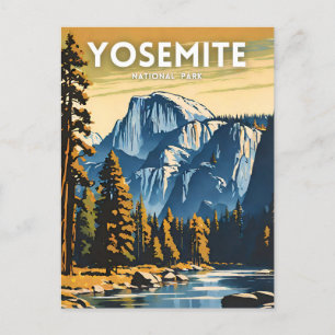 Yosemite National Park Illustrationstext Postkarte