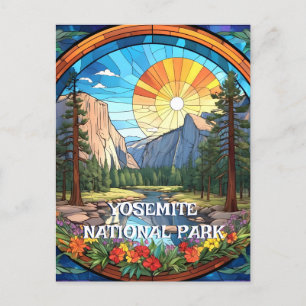 Yosemite National Park Imitate Festgeballtes Glasm Postkarte