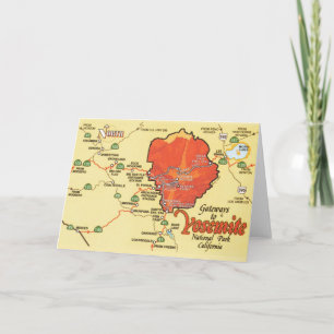 Yosemite National Park, Kalifornien Karte