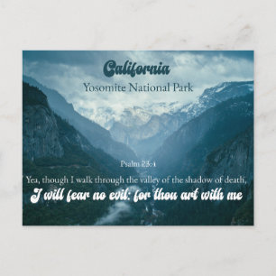 Yosemite National Park Kalifornien Psalm 23:4 Feiertagspostkarte