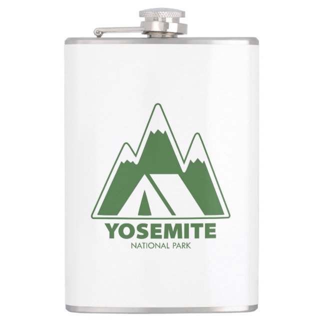 Yosemite National Park Mountains Camping Flachmann (Vorderseite)