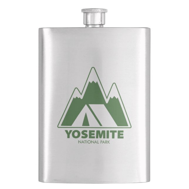 Yosemite National Park Mountains Camping Flachmann (Vorderseite)