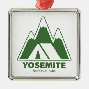 Yosemite National Park Mountains Camping Ornament Aus Metall