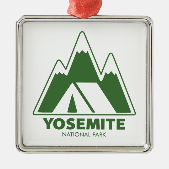 Yosemite National Park Mountains Camping Ornament Aus Metall (Vorne)