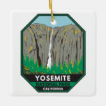 Yosemite National Park Ribbon Falls California Keramikornament<br><div class="desc">Yosemite Vektorgrafik Design. Der Park ist berühmt für seine riesigen,  alten Sequoia-Bäume und für Tunnel View,  die ikonische Aussicht auf den Turm Bridalveil Fall und die Granitfelsen von El Capitan und Half Dome.</div>