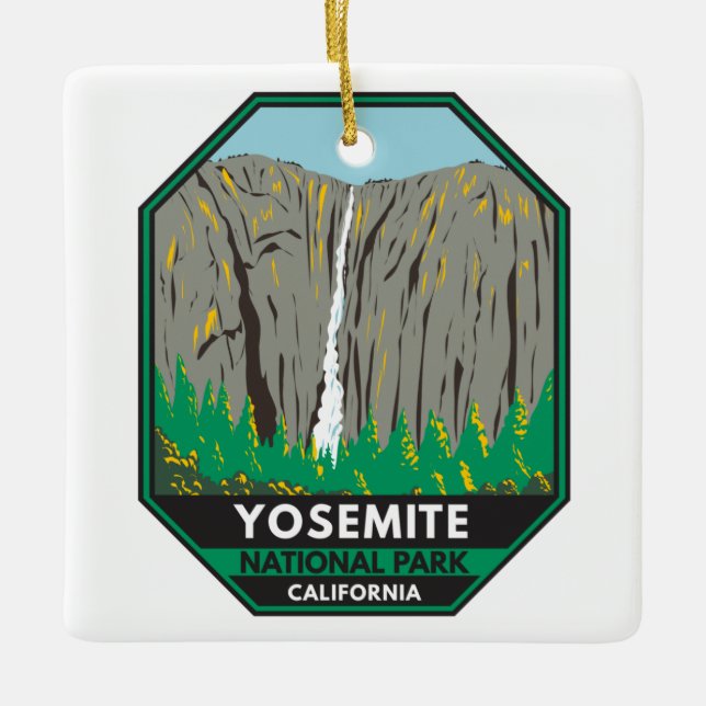 Yosemite National Park Ribbon Falls California Keramikornament (Vorderseite)