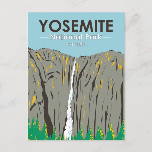 Yosemite National Park Ribbon Falls California Postkarte (Vorderseite)