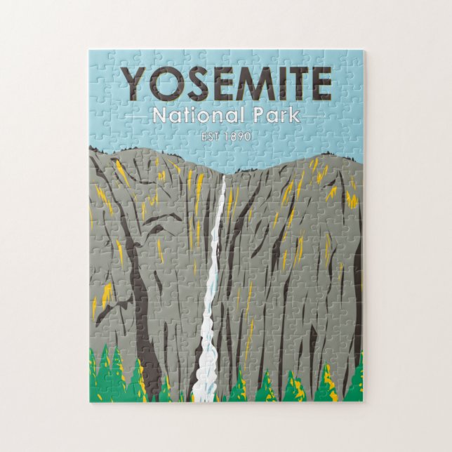 Yosemite National Park Ribbon Falls California  Puzzle (Vertikal)