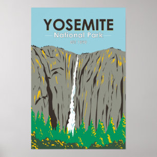 Yosemite National Park Ribbon Falls Kalifornien  Poster