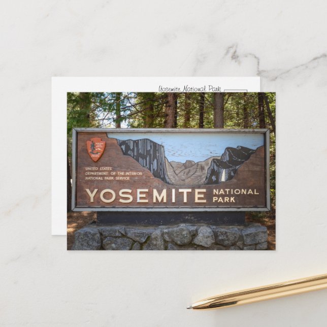 Yosemite National Park – Rustic Travel Photography Postkarte (Vorderseite/Rückseite Beispiel)