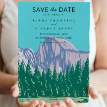 Yosemite National Park Save The Date Retro