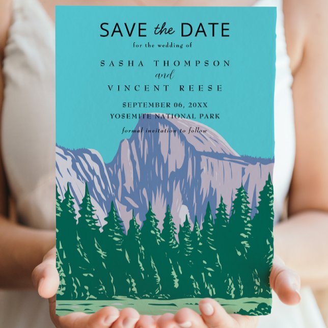 Yosemite National Park Save The Date Retro Einladung (Von Creator hochgeladen)